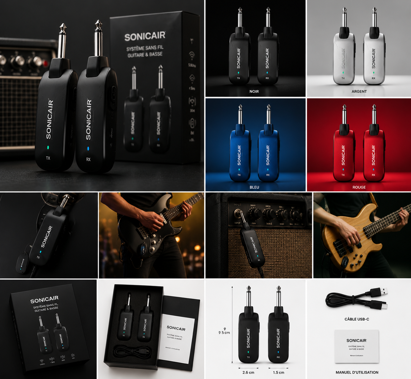 système sans fil prémium pour guitare et basse