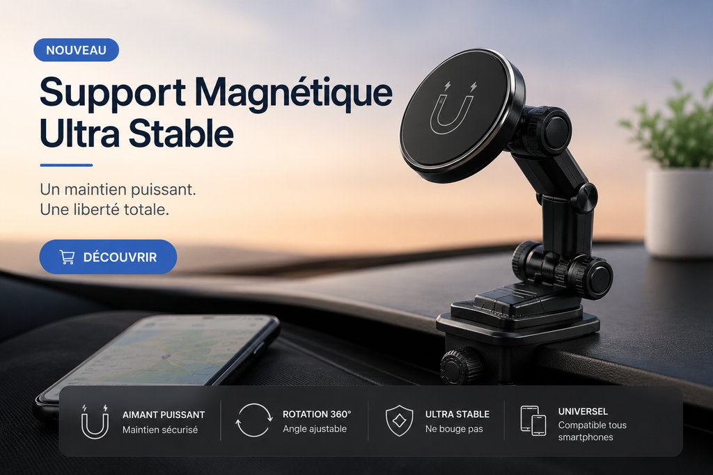 Support téléphone guitare et voiture magnétique 360°